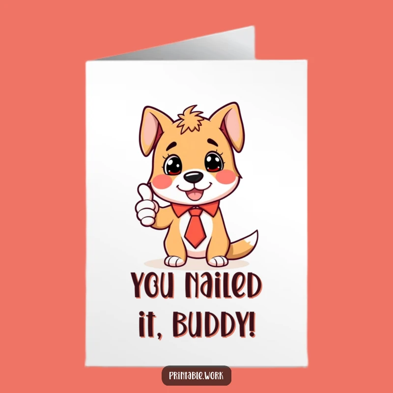 Free Printable Thumbs Up Dog Congrats Card - Joyful Downloadable Achievement