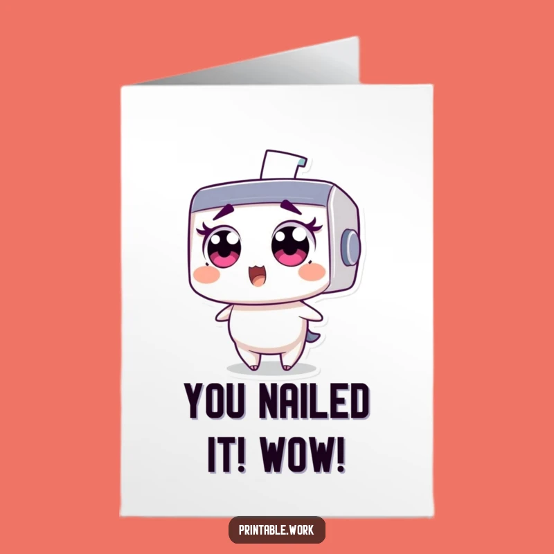 Free Printable Congratulations Card: Printer Staple Surprise - Downloadable & Print at Home