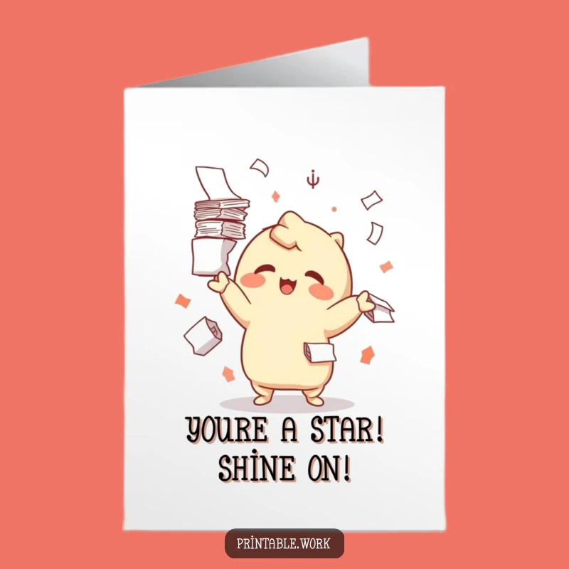 Delighted Kawaii Juggler Free Printable Congrats Card - Funny Downloadable Achievement!