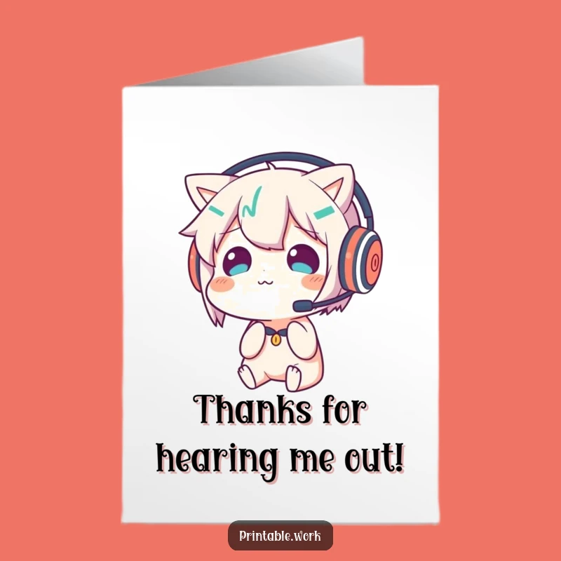 Free Printable Thank You Card: Confused Reflection Character - Express Gratitude with Humor