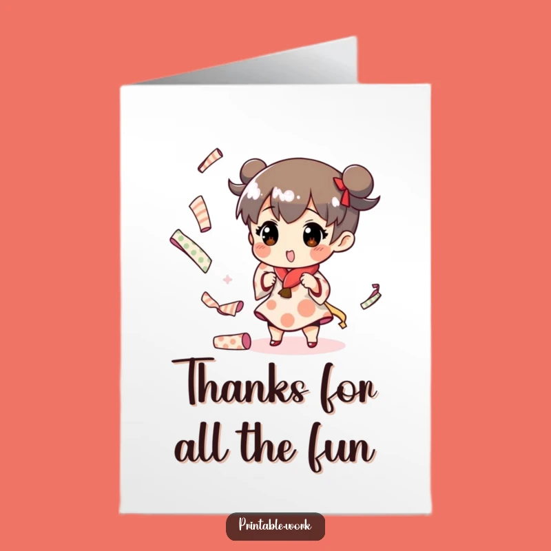 Free Printable Thank You Card: Funny Juggling Paper Rolls to Show Your Appreciation!