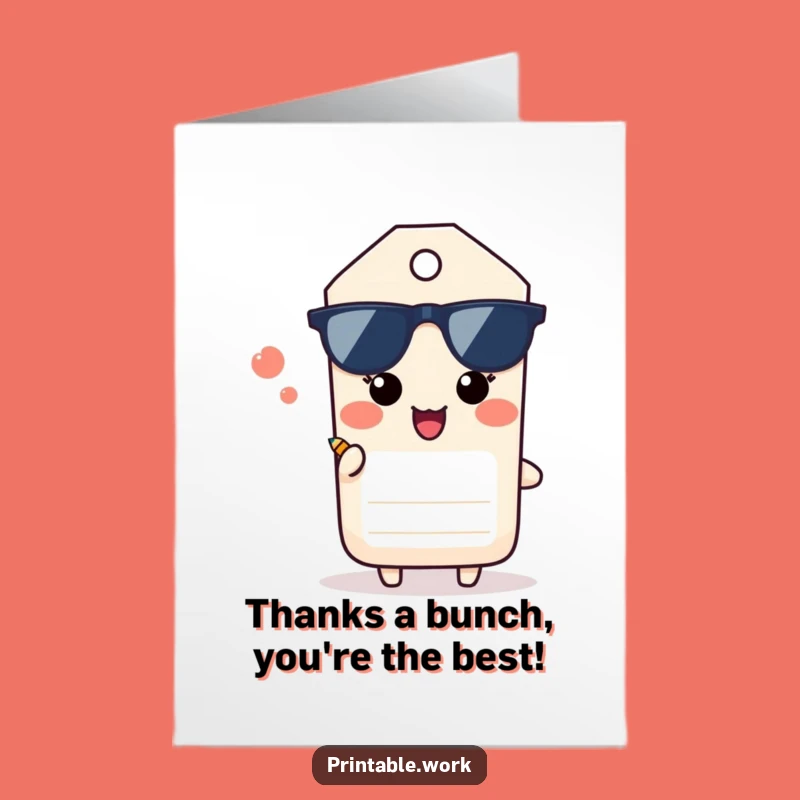 Free Printable Thank You Card: Grateful Paper Tag Shares Pencil