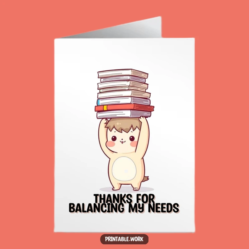 Free Printable Thank You Card: Hilarious Document Balancing Gratitude