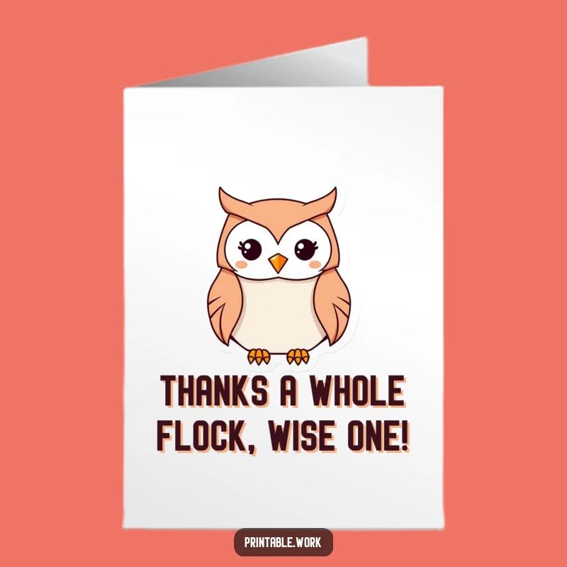 Free Printable Thank You Owl Origami Card: Crafty Kawaii Downloadable Gift