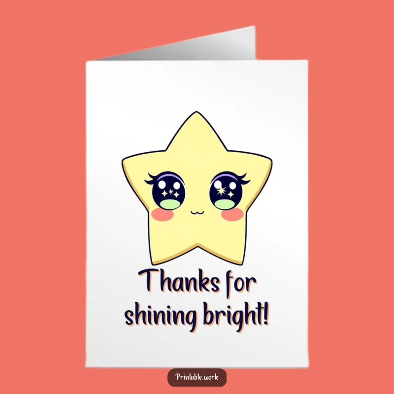 Free Printable Thank You Star Card: Sparkle & Gratitude Funny Downloadable Gift
