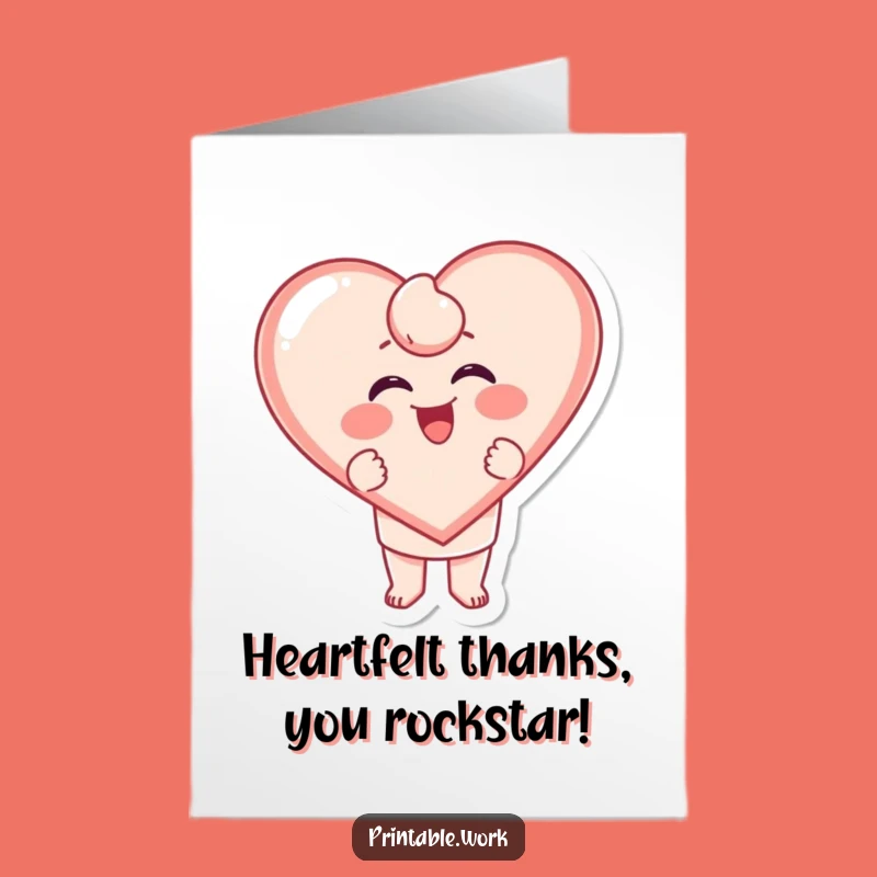 Free Printable Thank You Card: Stamping Heartfelt Thanks - Funny Downloadable Gift