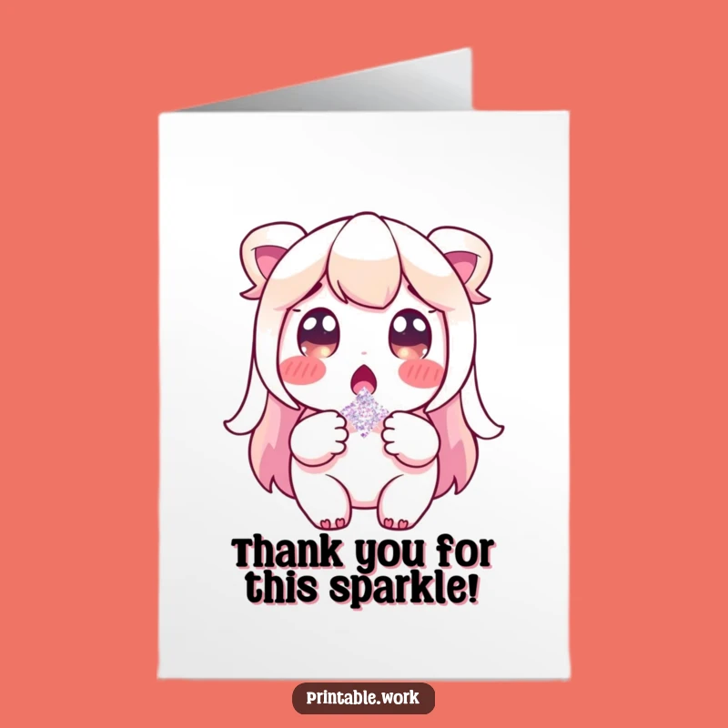 Free Printable Thank You Glitter Surprise Card: A Little Sparkle of Thanks! Funny Downloadable!