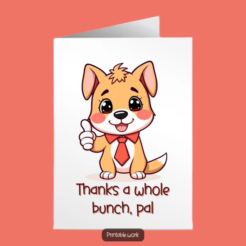 Free Printable Thumbs Up Dog Thank You Card - Grateful Downloadable Pup