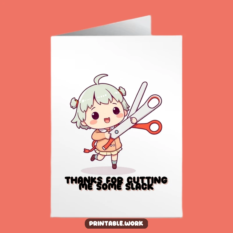 Free Printable Thank You Card: Jigging Scissors Gratitude Downloadable Gift