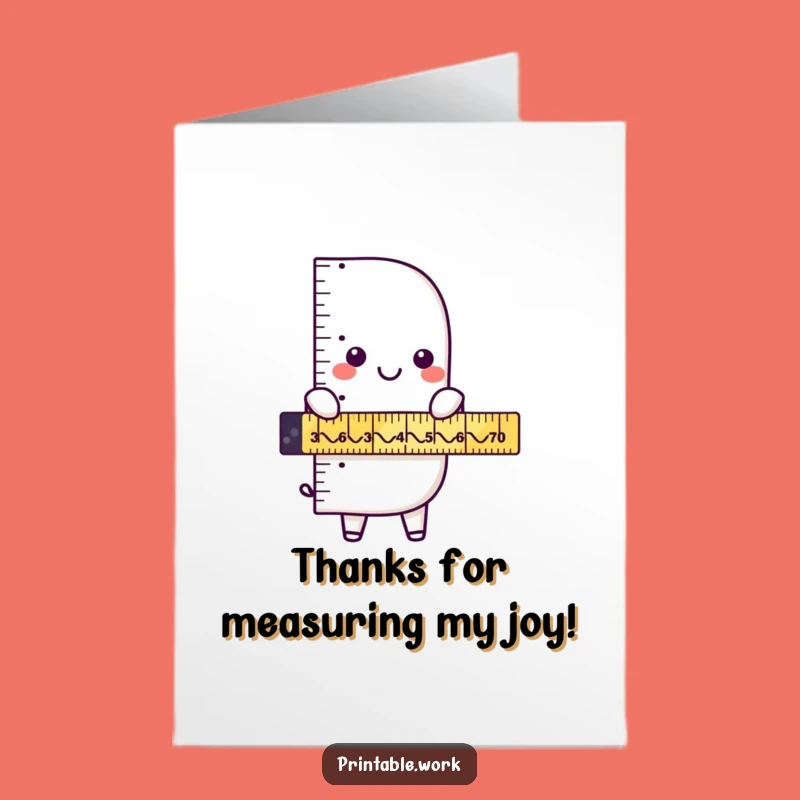 Free Printable Thank You Ruler Card: Zigzag Gratitude Downloadable Gift