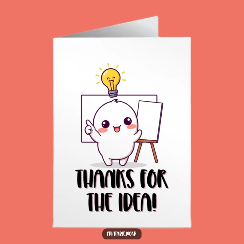 Free Printable Thank You Card: Bright Idea Kawaii Whiteboard Thanks