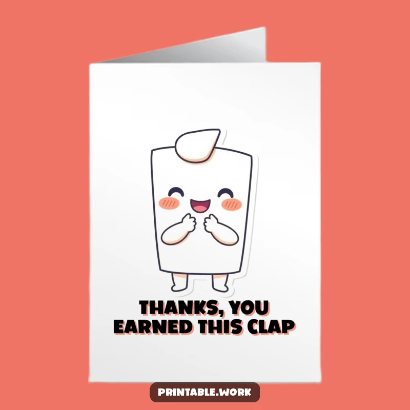 Free Printable Thank You Card: Happy Paper's Applause - Downloadable & Print at Home