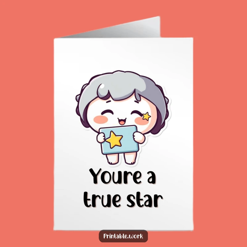 Free Printable Star Thank You Card: Grateful DIYer Funny Downloadable Gift
