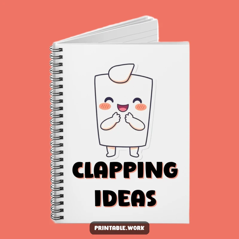 Funny Paper Notebook: Happy clapping character, perfect for jotting down joyful thoughts.