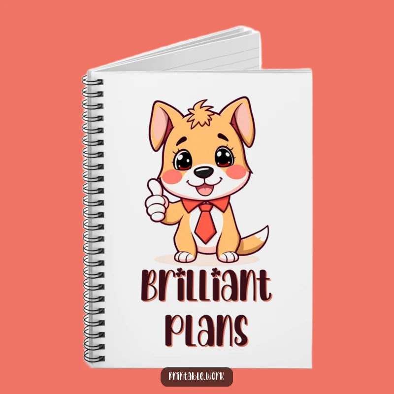 Funny Dog Tie Thumbs-Up Notebook - Jot Down Ideas with Enthusiastic Flair
