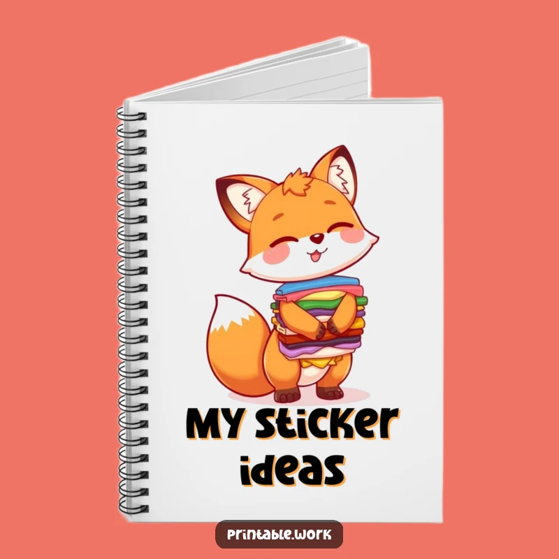 Funny Giggling Fox Sticker Journal - Hilarious Notebook for Creative Ideas