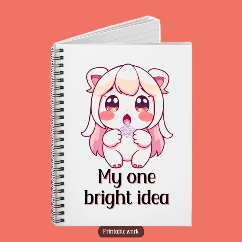 Funny Glitter Surprise Notebook - Surprised Character Notes Sparkle