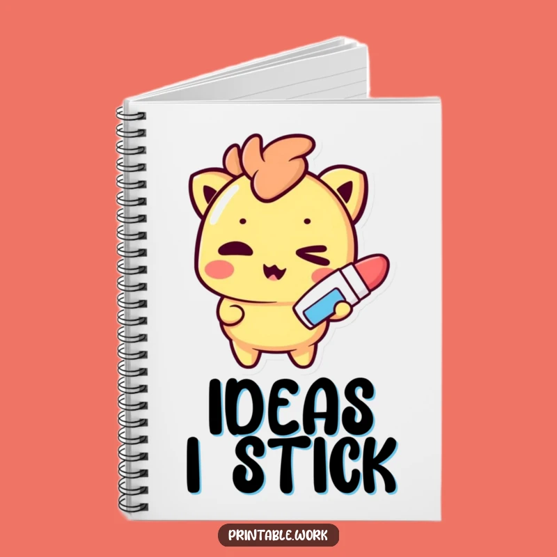 Funny Kawaii Notebook: Glue Stick Journal, Crafty Ideas Funny Gift!