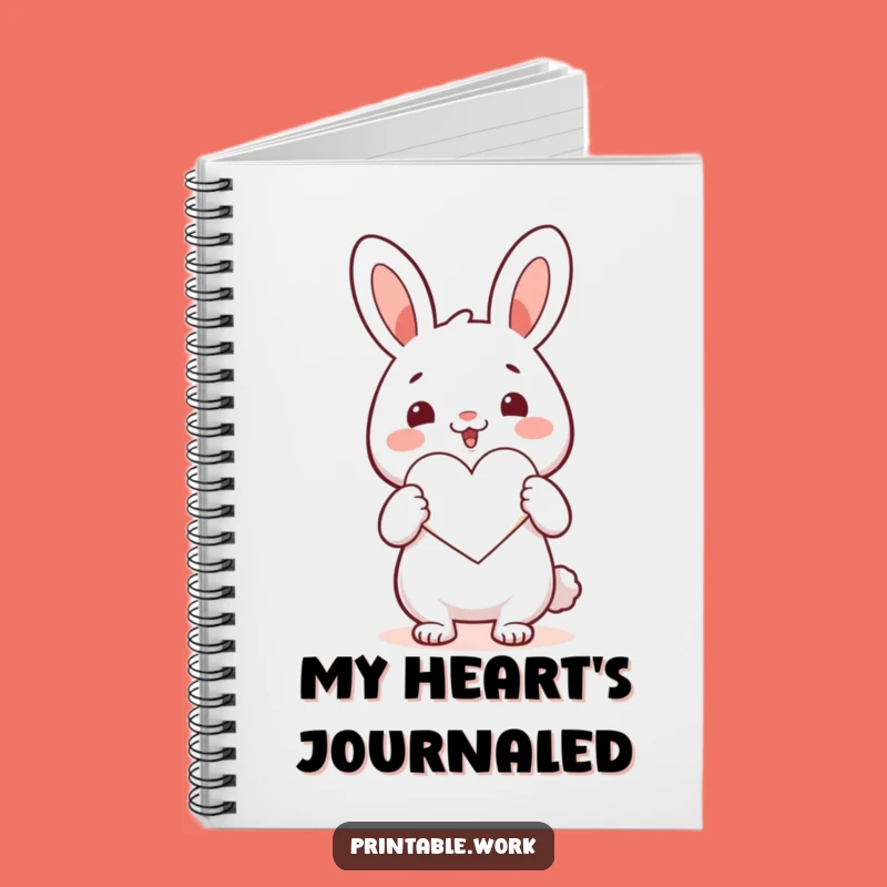 Funny Kawaii Rabbit Heart Cutter Notebook: Write Your Thoughts with Love