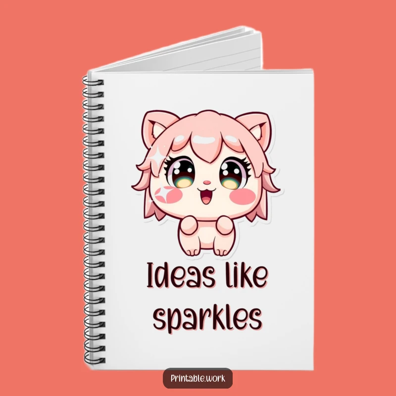 Funny Kawaii Sticker Stare Notebook - For Your Shiny Ideas!