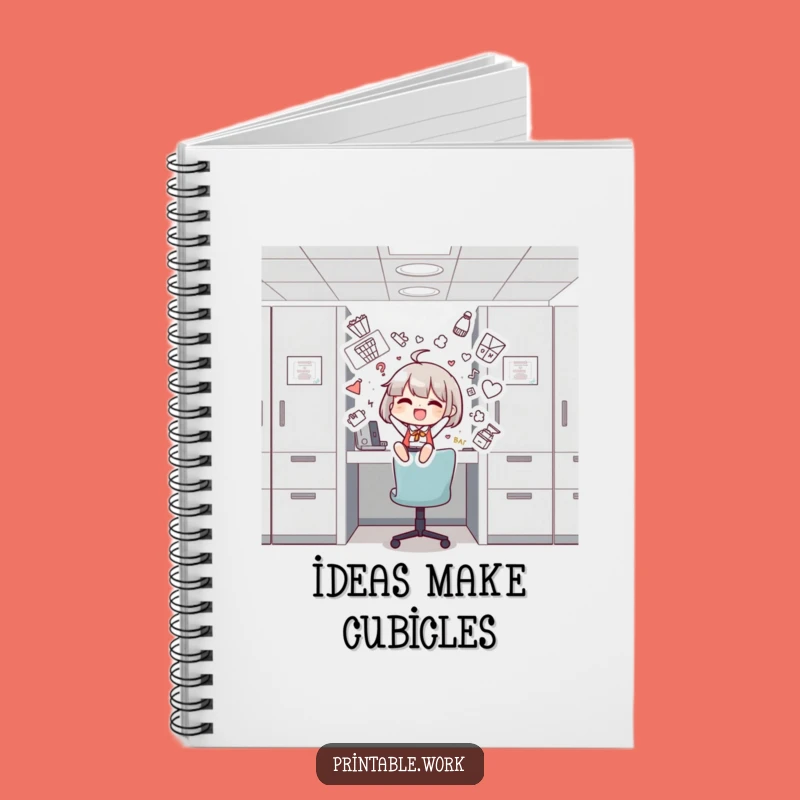 Funny Cubicle Decorator Notebook - Sketch Your Ideas with Office Flair
