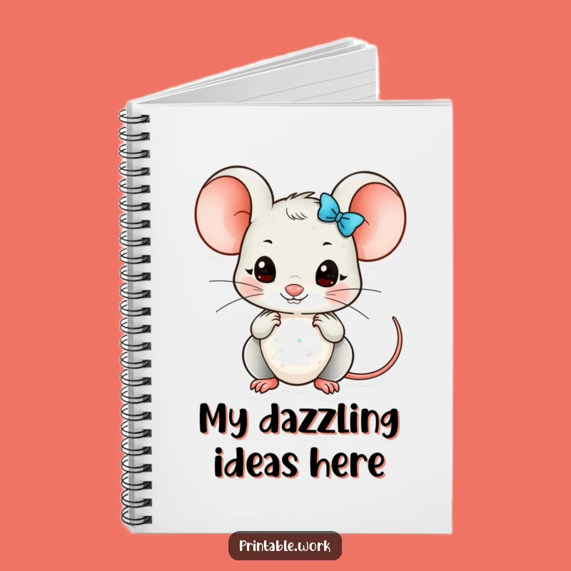 Funny Kawaii Mouse Embellishment Notebook: Jot Down Your Detailed Ideas
