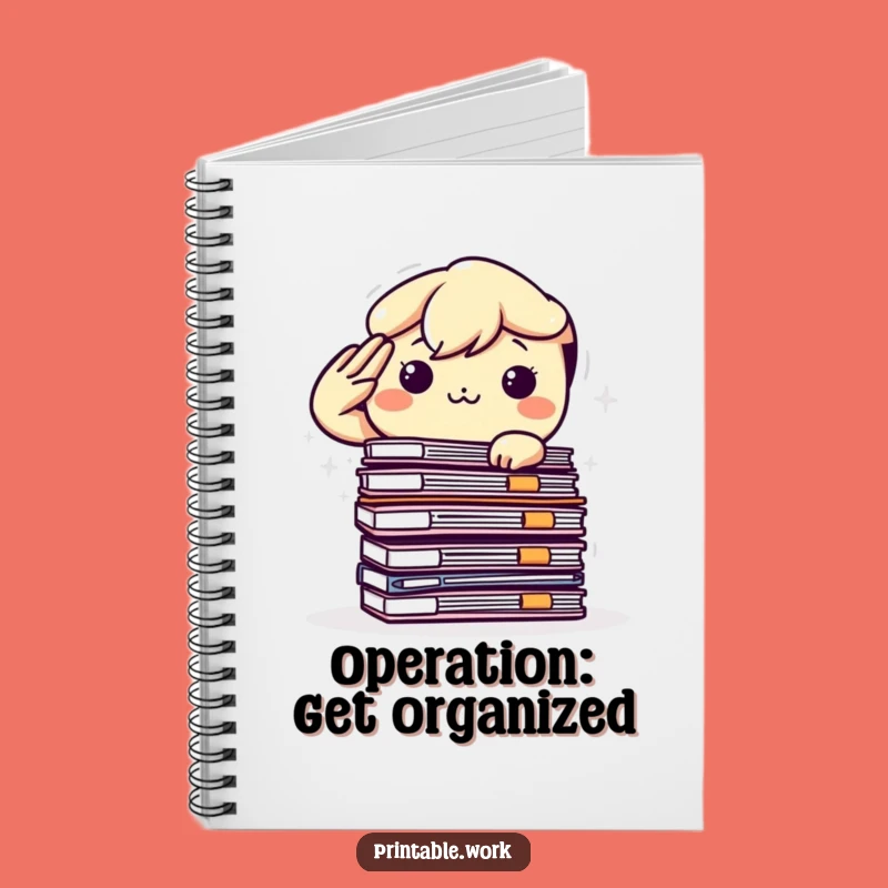 Funny Kawaii Determined Planner Notebook: Saluting Files, Perfect Funny Gift for Organizers