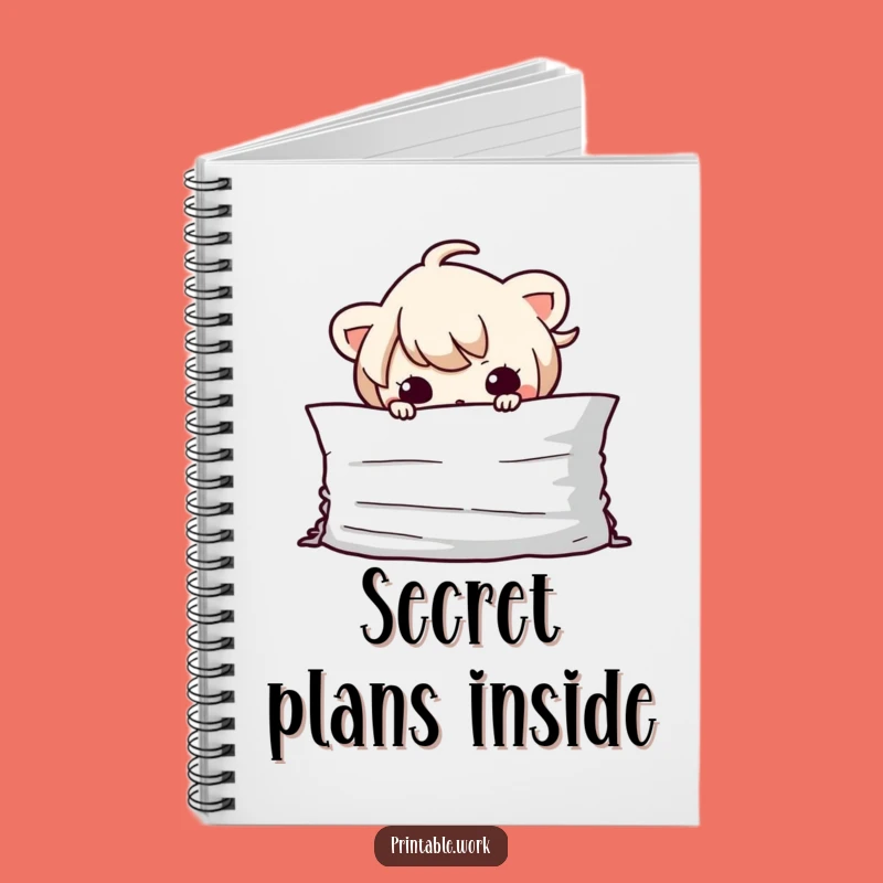 Funny Kawaii Paper Hider Notebook - For Your Secret Plans!