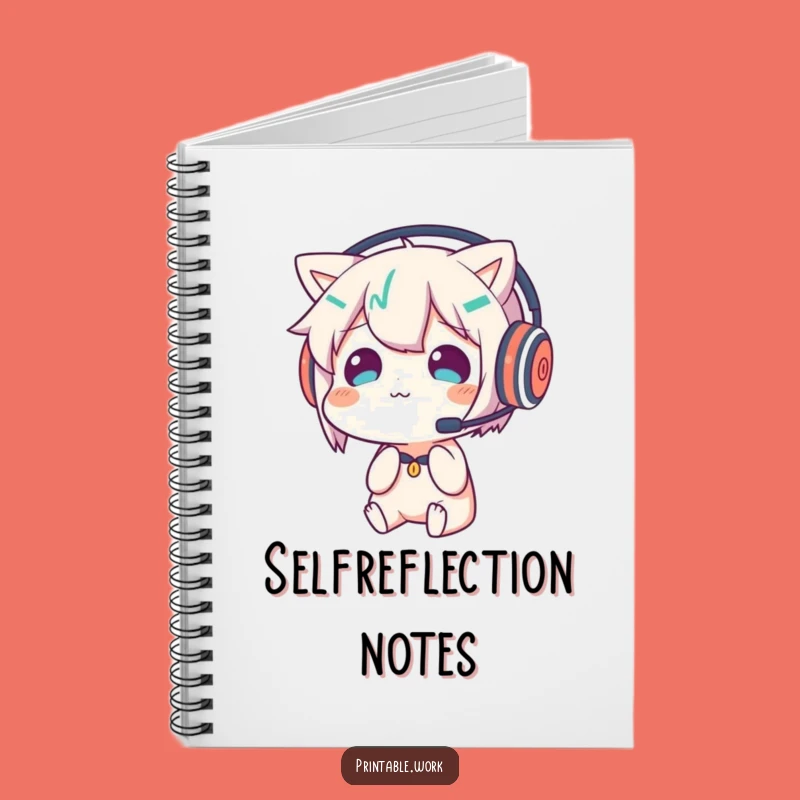 Funny Confused Headset Character Notebook - Jot Down Your Thoughts