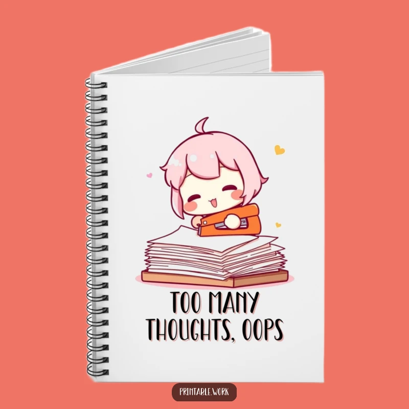 Funny Stapler Struggle Character Notebook - Capture Your Office Thoughts
