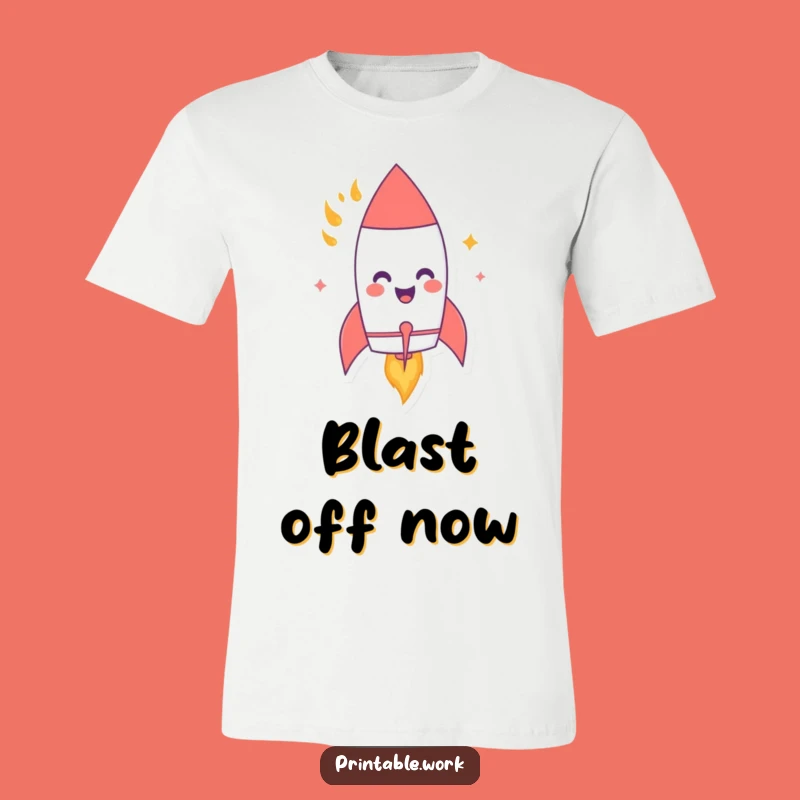 Funny Rocket T-Shirt: Giggling Blast Off Graphic Tee, Hilarious Gift