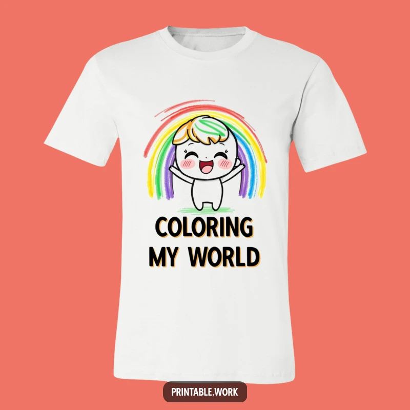 Funny Crayon Character Tee: Vibrant Rainbow Shirt, Great Funny Gift for Artists