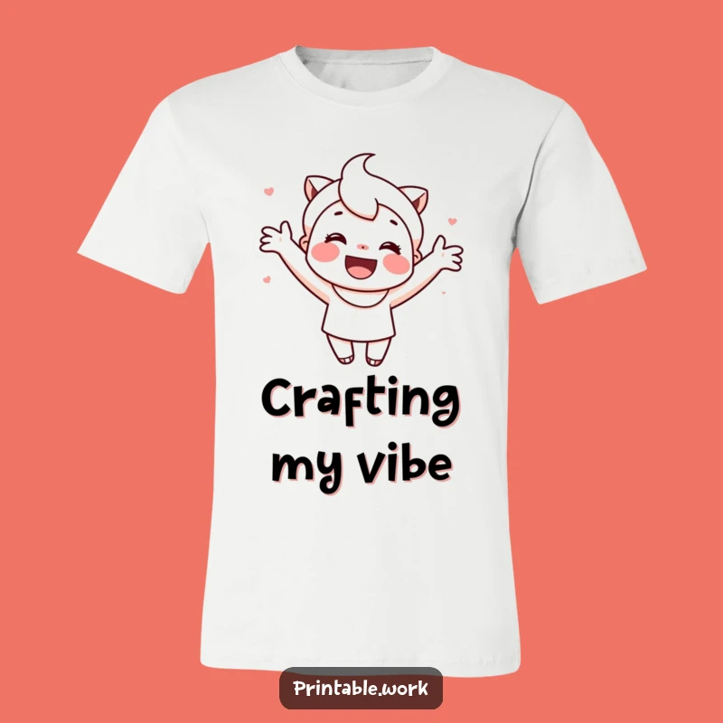 Funny Cute Decorator Character T-Shirt: Happy Crafting Creation Funny Gift