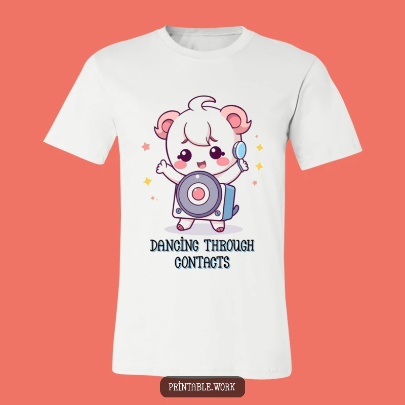 Funny Kawaii Rolodex T-Shirt: Silly Dance Character for Cute and Quirky Style