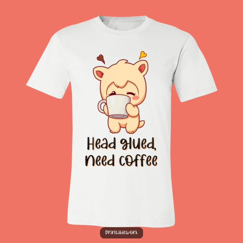 Funny Coffee Mug Head Character T-Shirt - Hilarious Wearable Art Gift