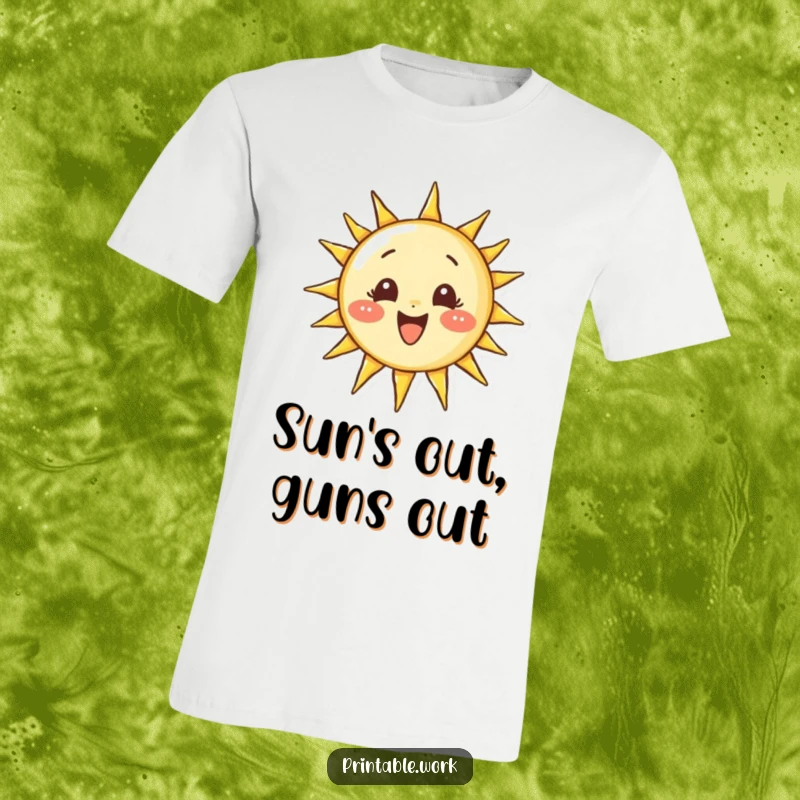 Funny t-shirt depicting a determined character meticulously drawing a perfect, smiling sun, symbolizing focus and radiant happiness.
