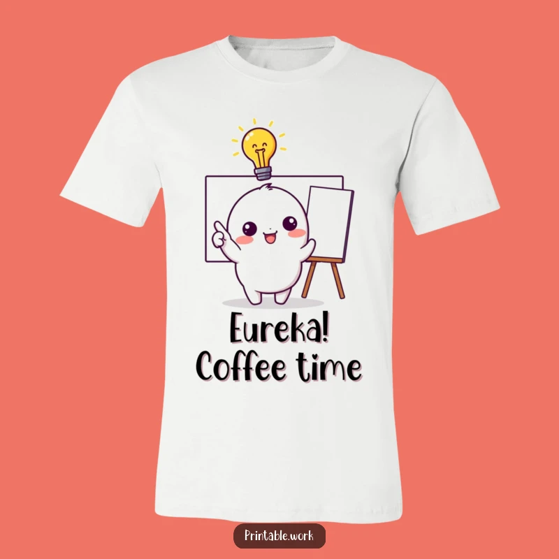 Funny Kawaii Idea Bulb T-Shirt - Excited Character Brainstorming Gift