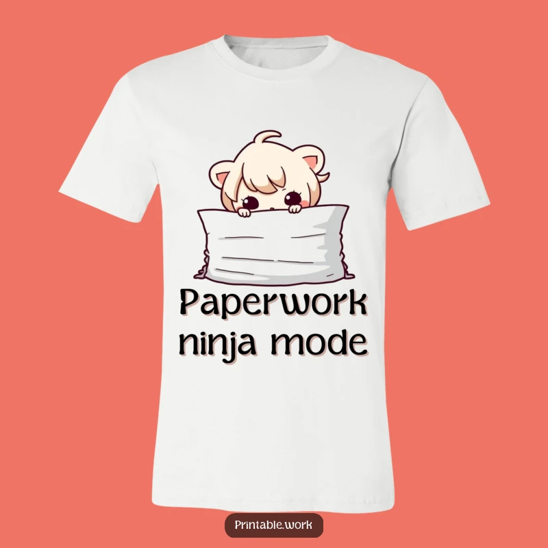 Funny Kawaii Paper Hider T-Shirt - Hide Your Fun!