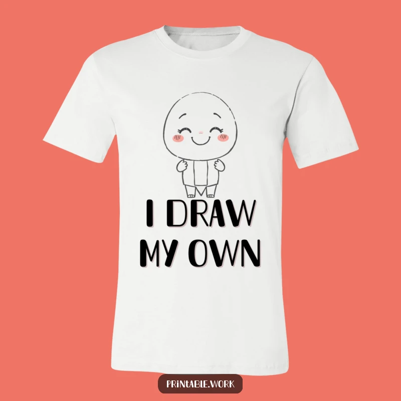 Funny Pencil Character Tee: Smiling Artist Shirt, Great Funny Gift for Creators