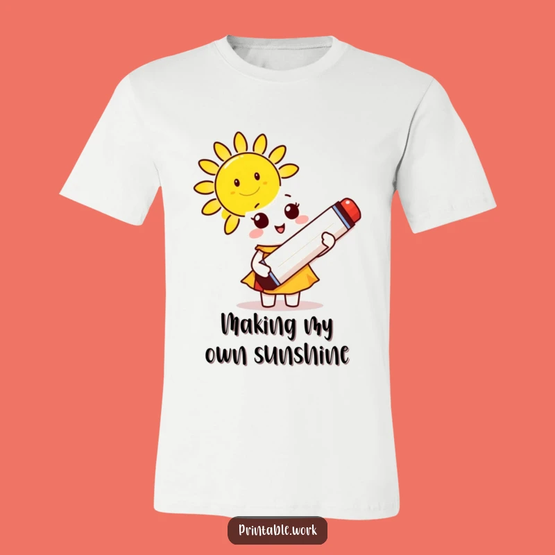 Funny Sunny Artist T-Shirt: Cute Marker Character, Creative & Humorous Gift