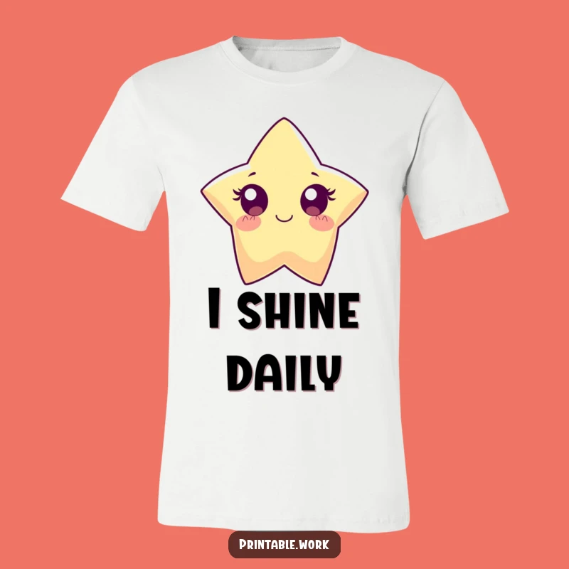 Funny Paper Star T-Shirt: Wide Eyes Sparkle Design for Galactic Fun