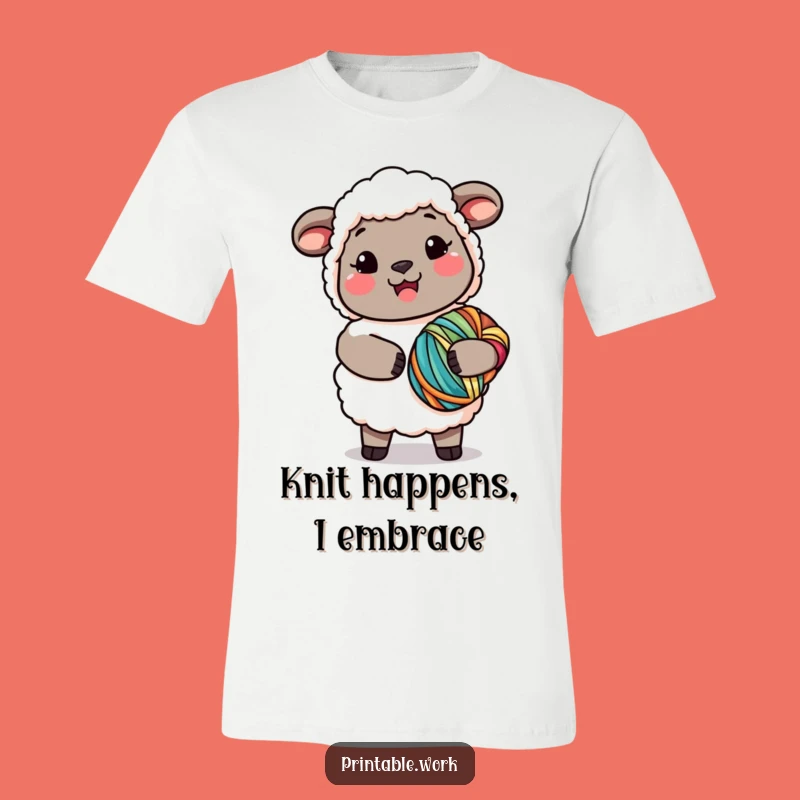 Funny Kawaii Sheep Yarn T-Shirt: Wear Your Crafting Love with This Funny Tee