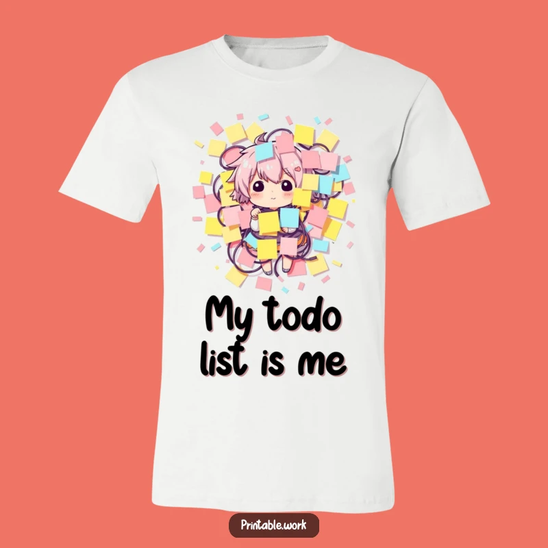 Funny Sticky Note Character T-Shirt - Hilarious Organized Chaos Tee