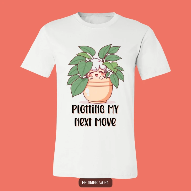 Funny Sneaky Character T-Shirt: Playful Hiding Design for a Fun Funny Gift