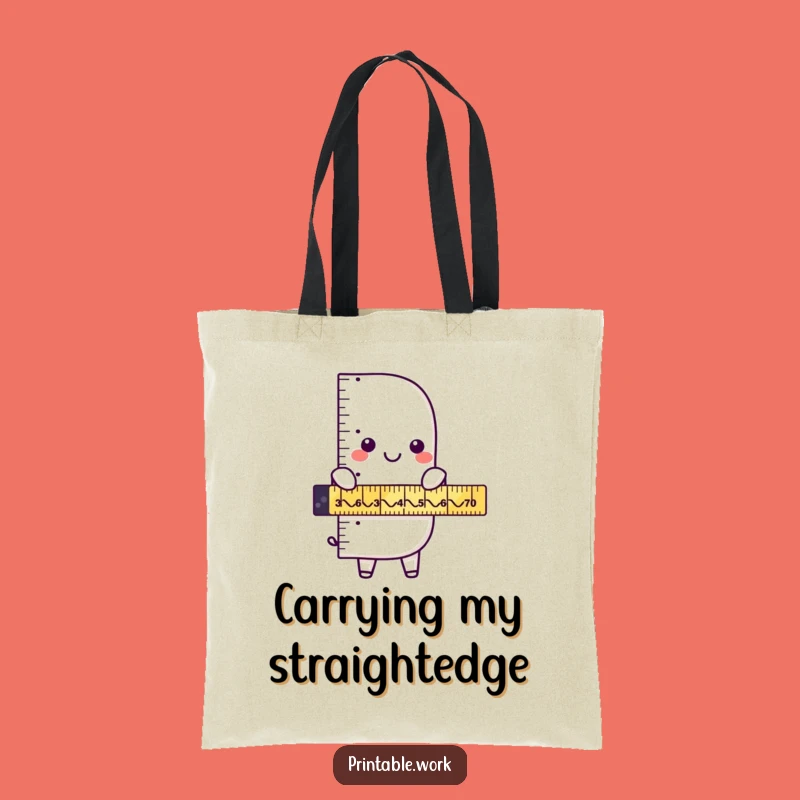 Carry Your Creations: Funny Ruler Zigzag Tote Bag