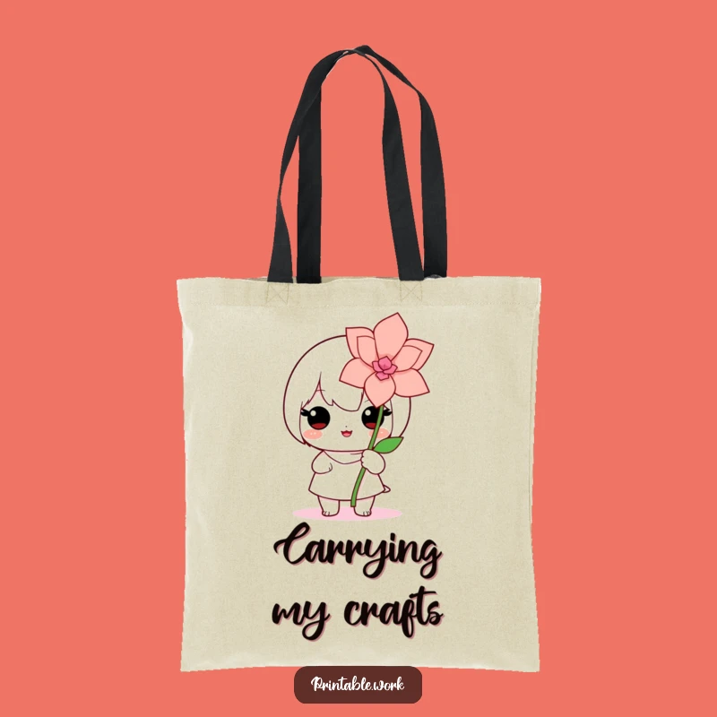 Kawaii Flower Maker Tote Bag - Proud Crafter Carrier, Unique Cute Gift!