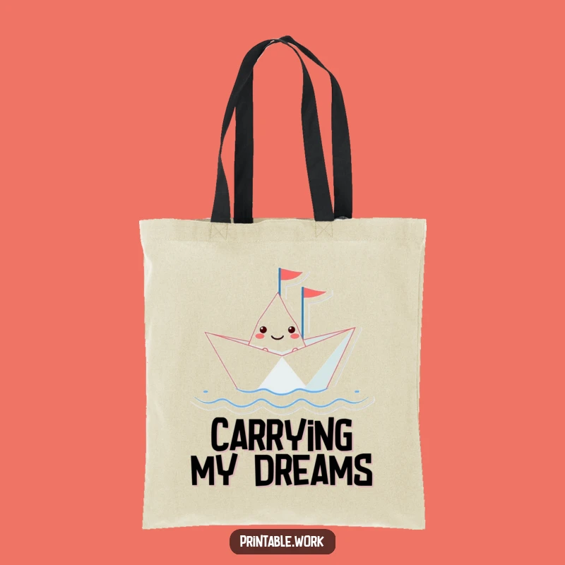 Funny Paper Boat Tote Bag: Carry Your Essentials with Sailing Charm