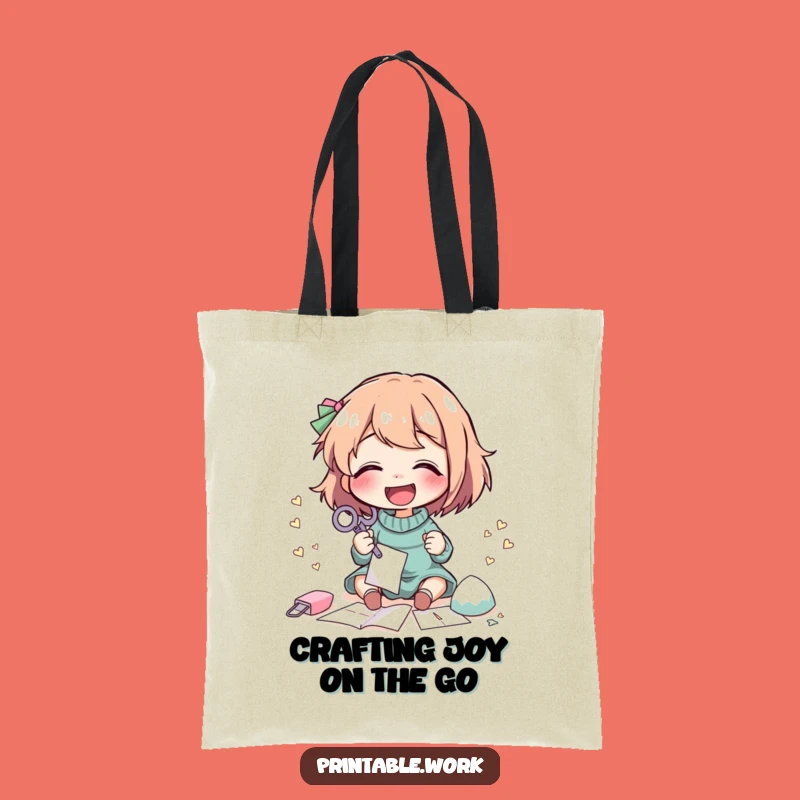 Funny Paper Craft Tote Bag: Giggling Character, Creative & Humorous Carry-All