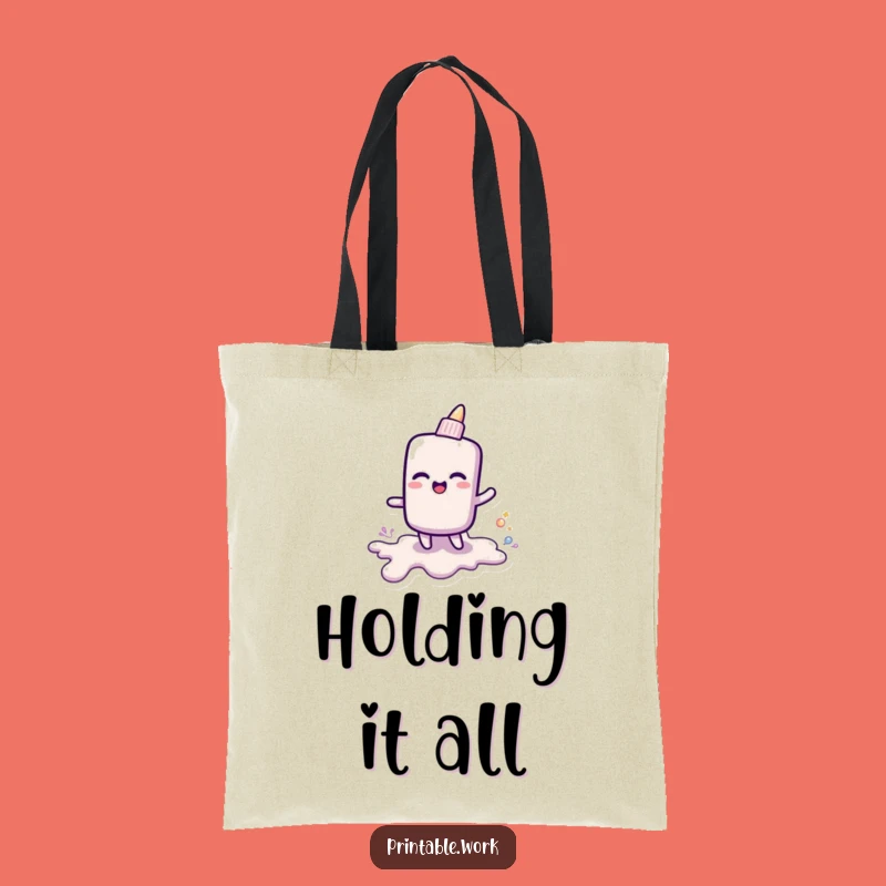 Funny Glue Stick Goo Tote Bag: Carry Your Creations
