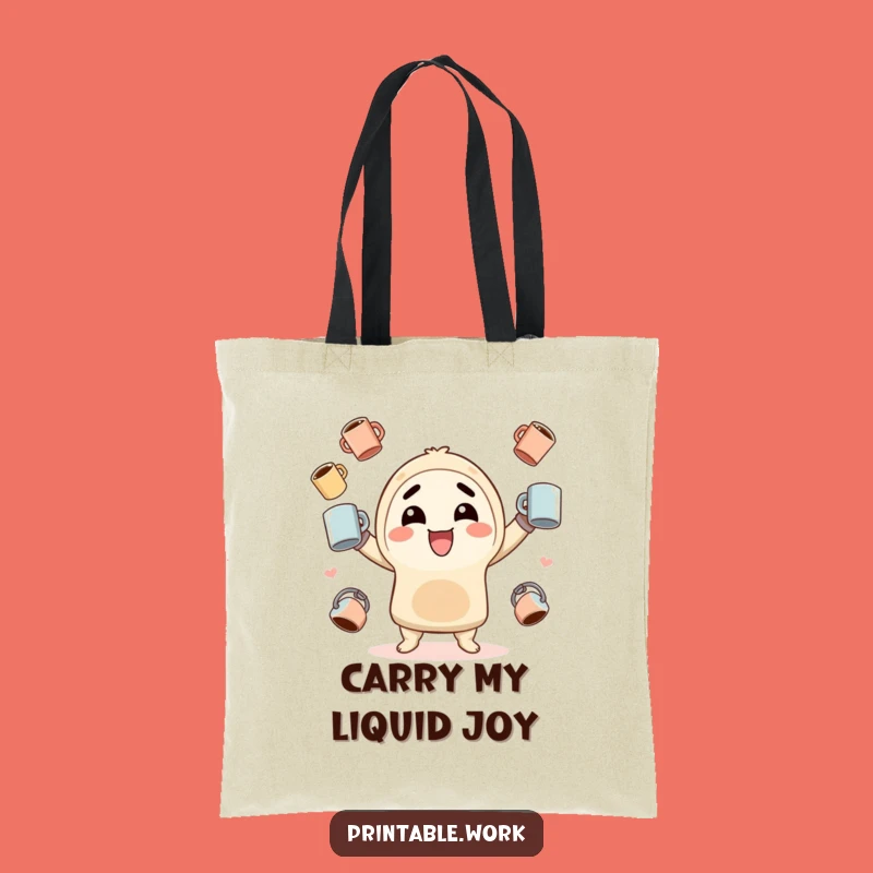 Funny Kawaii Juggling Tote Bag - Stylish Enthusiastic Character Accessory